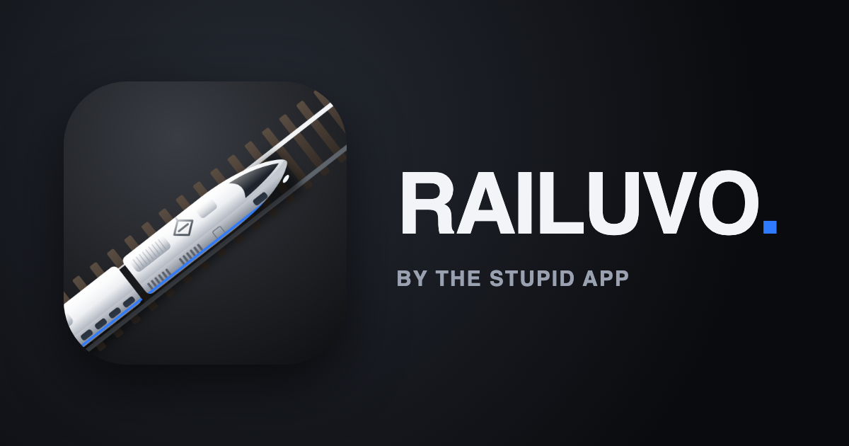 RAILUVO icon: a two-car train on a track