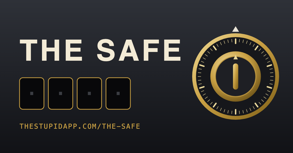 The THE SAFE safe with its combination dial